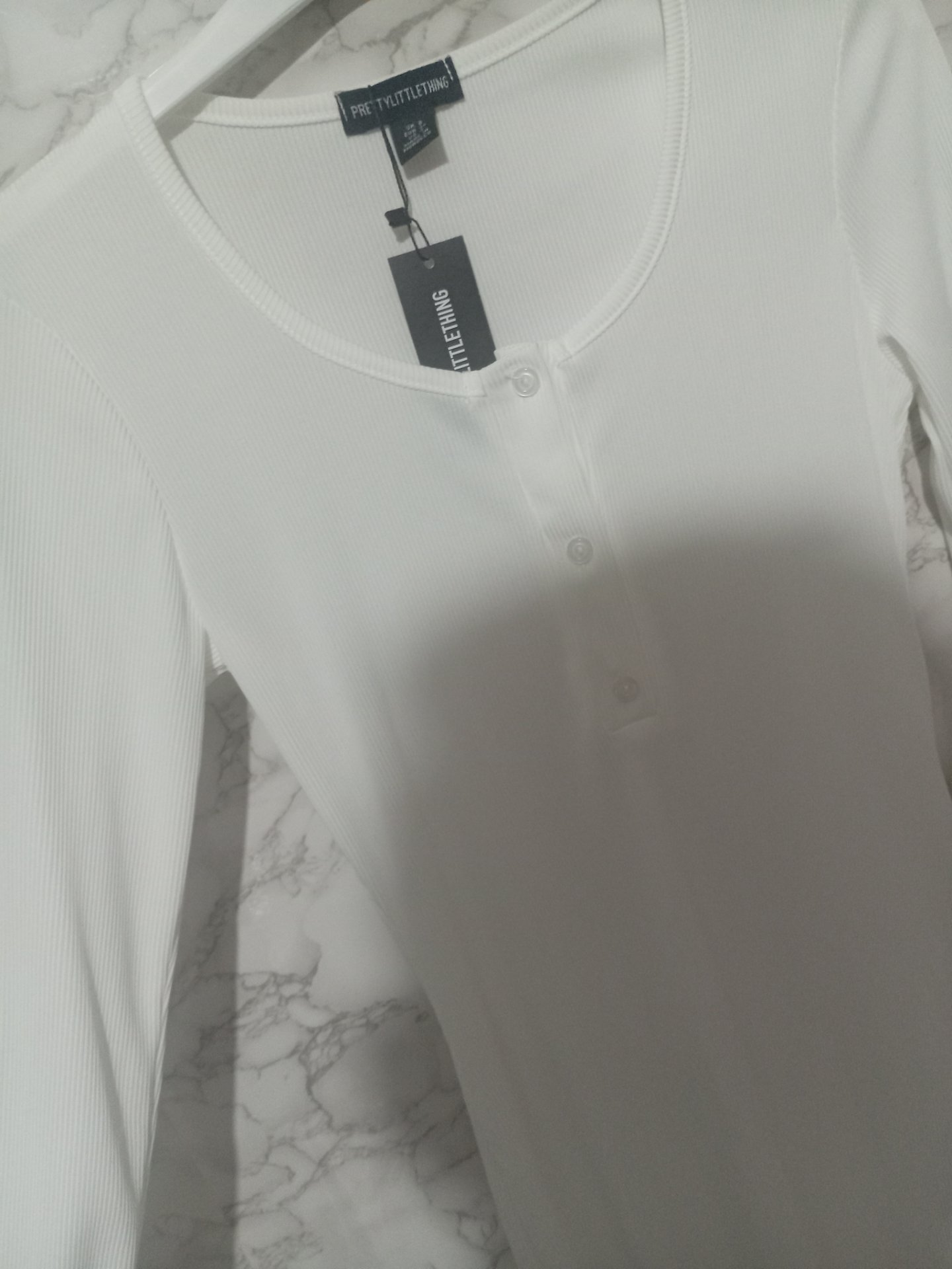 PLT size 8/10 shaped, white long sleeve Midaxi Dress