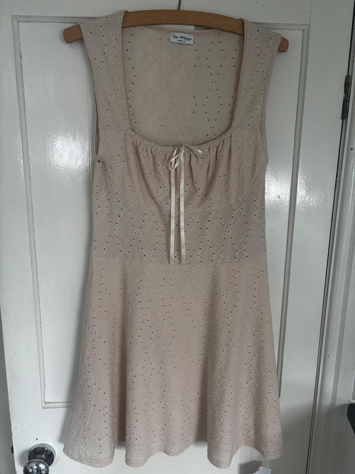 Asos  Miss Selfridge Mini/skater dress in Nude/ peach size Medium, NWT