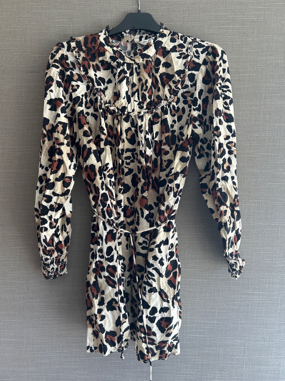 Miss Selfridge leopard print frill dress size 8