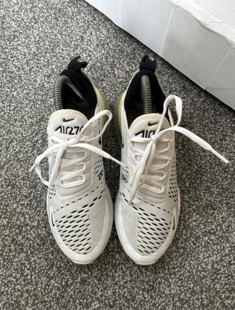 Nike air max 270 womans running trainers uk 5 white mesh breathable