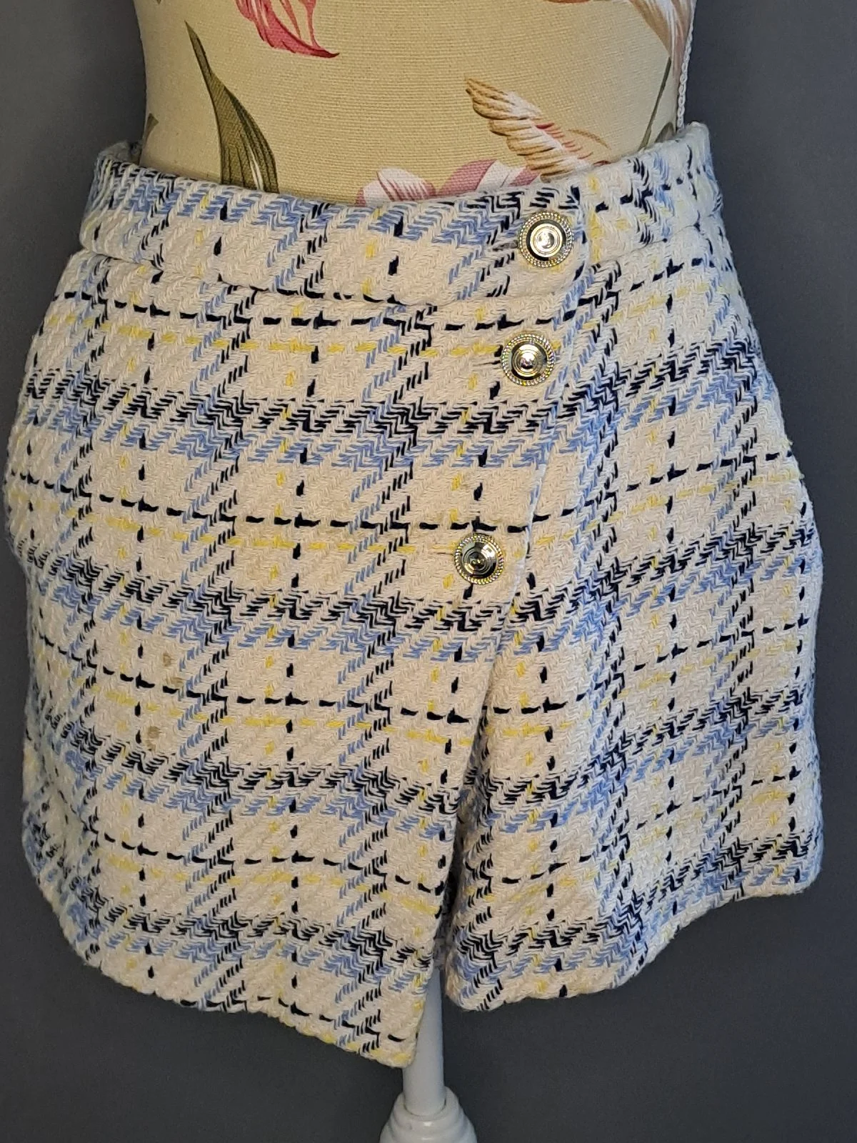 Karen Millen woven plaid skorts uk size 10 vgc