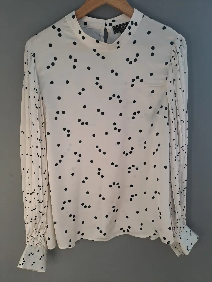 Lipsy spotty blouse size UK 16 vgc