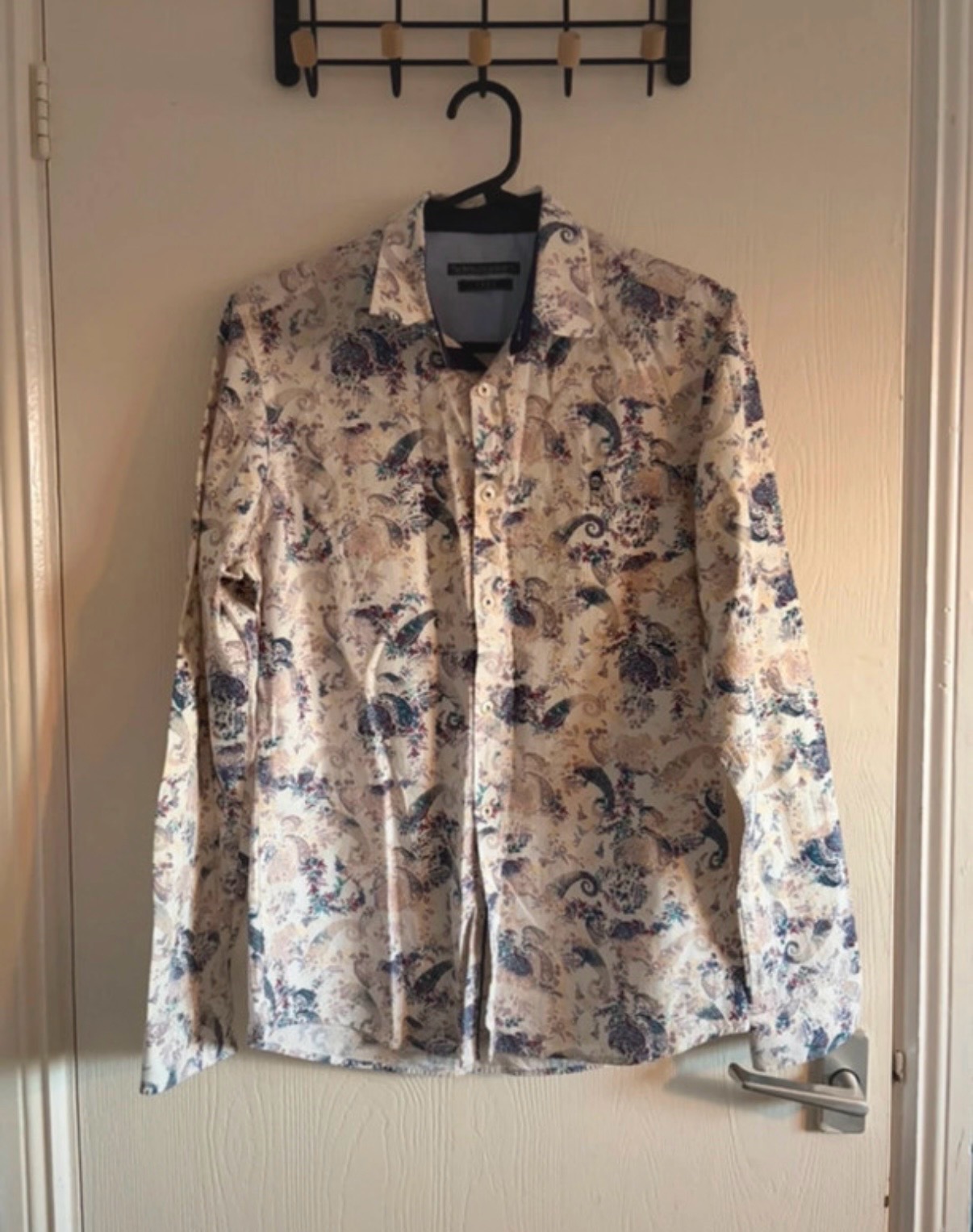 Paisley Patterned Long Sleeve Statement Shirt Premium Spitalfields Size S