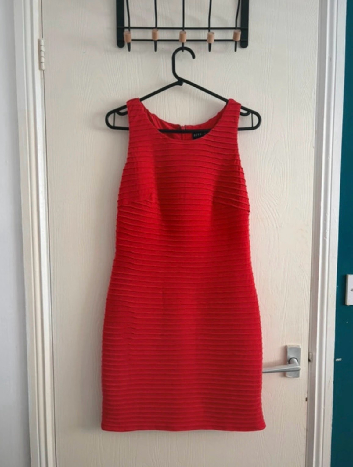 Bernshaw Red Ribbed Bodycon Mini Party/Cocktail Dress RomanceCore Size 10