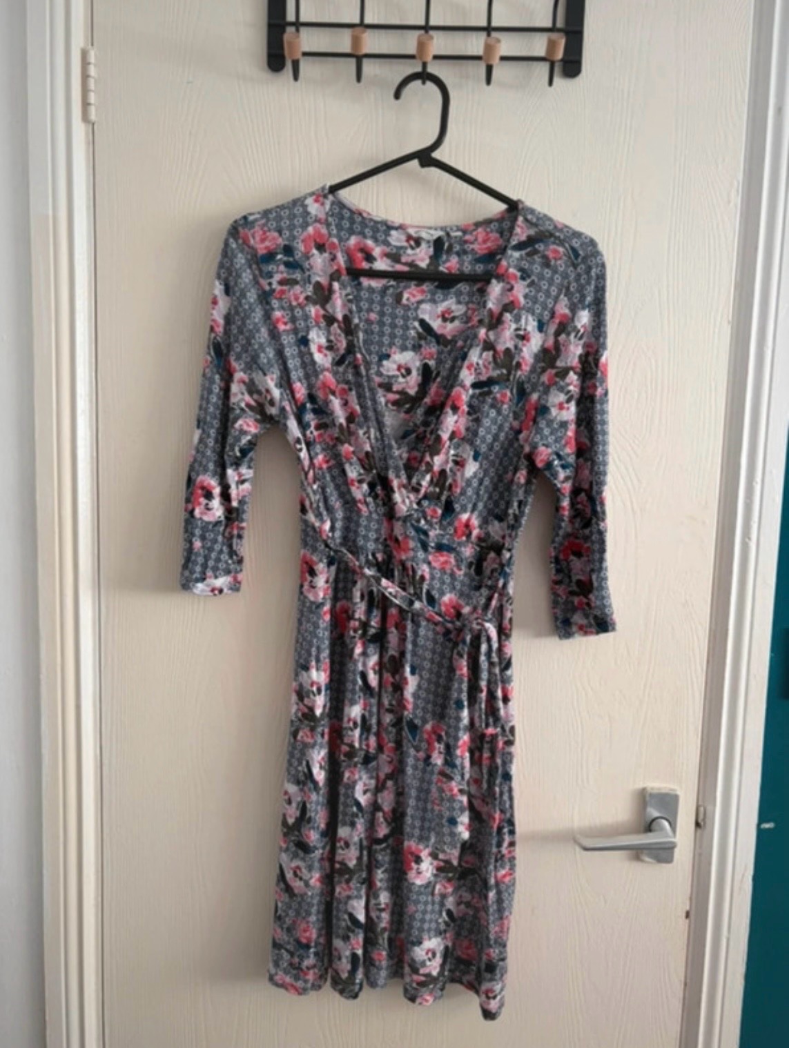 Prairie CottageCore Floral Blossom Wrap Tunic Dress 3/4 Sleeves FatFace Size 14