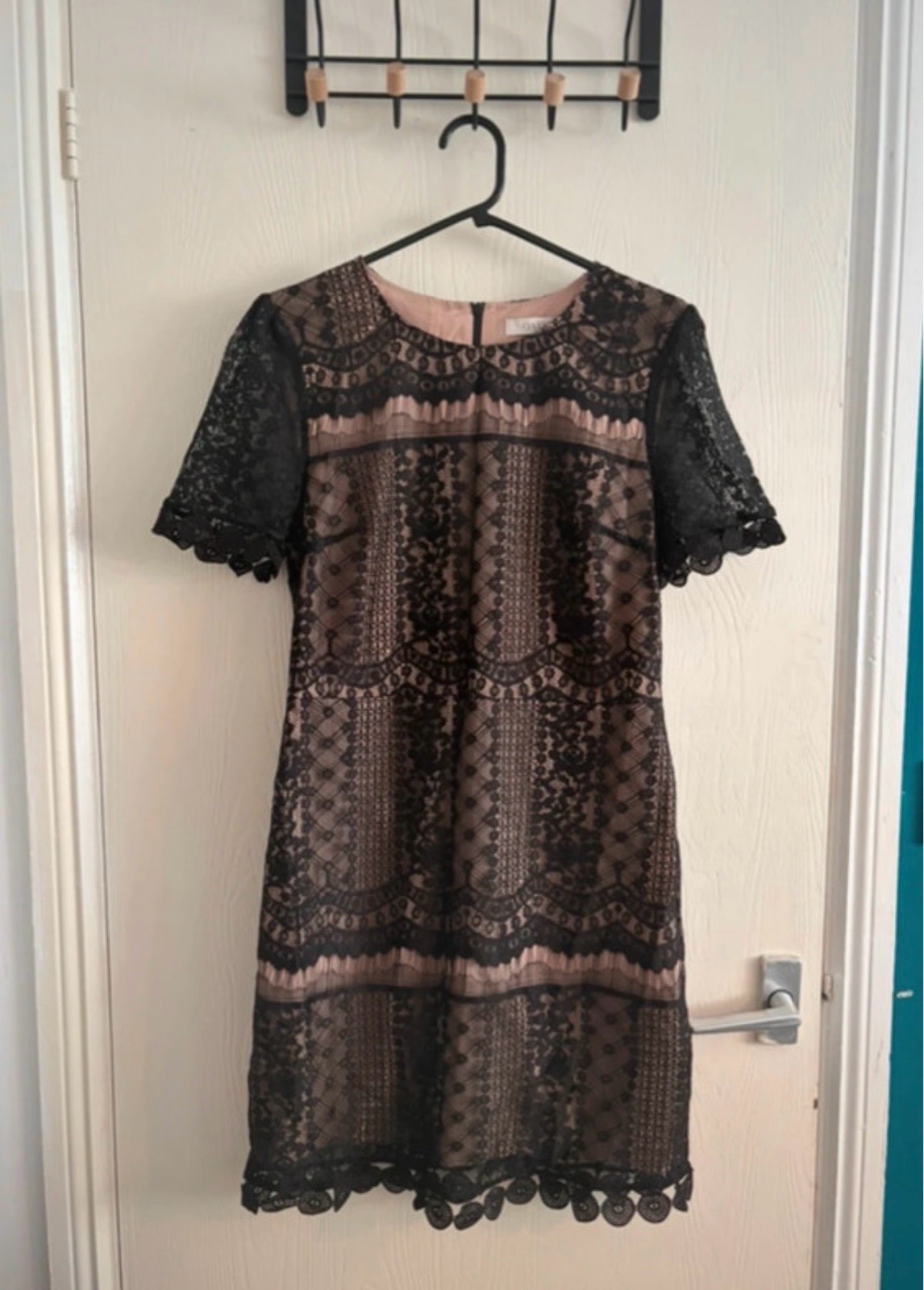 Dark Coquette Goth Romance Black Lace Mini Cocktail Party Dress Oasis Size 12