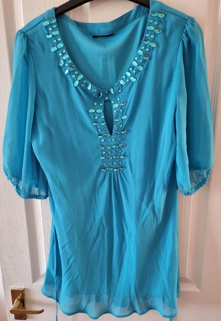 Summer beaded top( Turquoise)