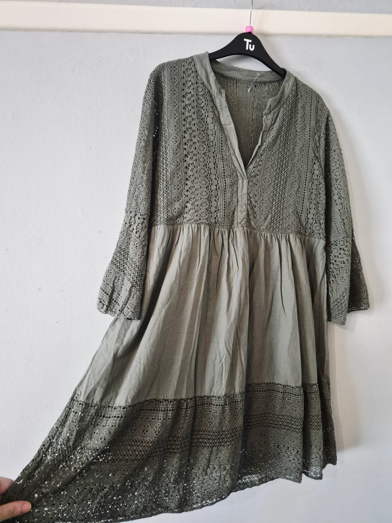 Made in Italu crochet midi loose fit dress UK 12/14
