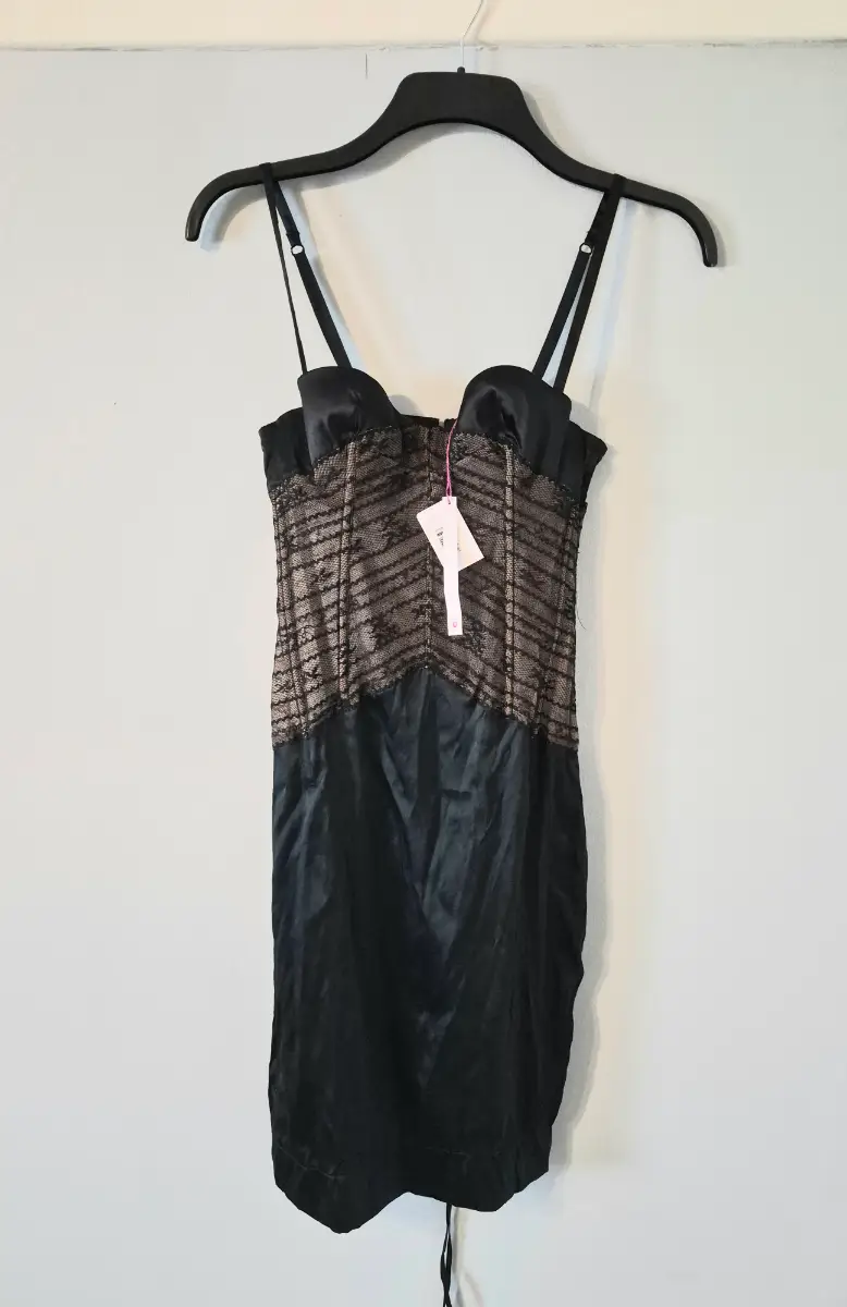 Madame V underwired lightly Boned corset type lingerie satin dress size S
