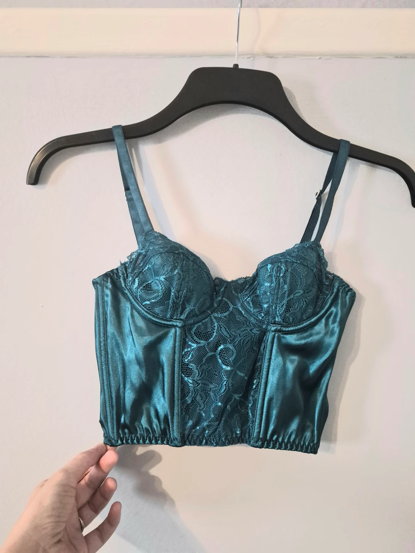 Urban Outfiters satin like lace lightly Boned corset top size XS