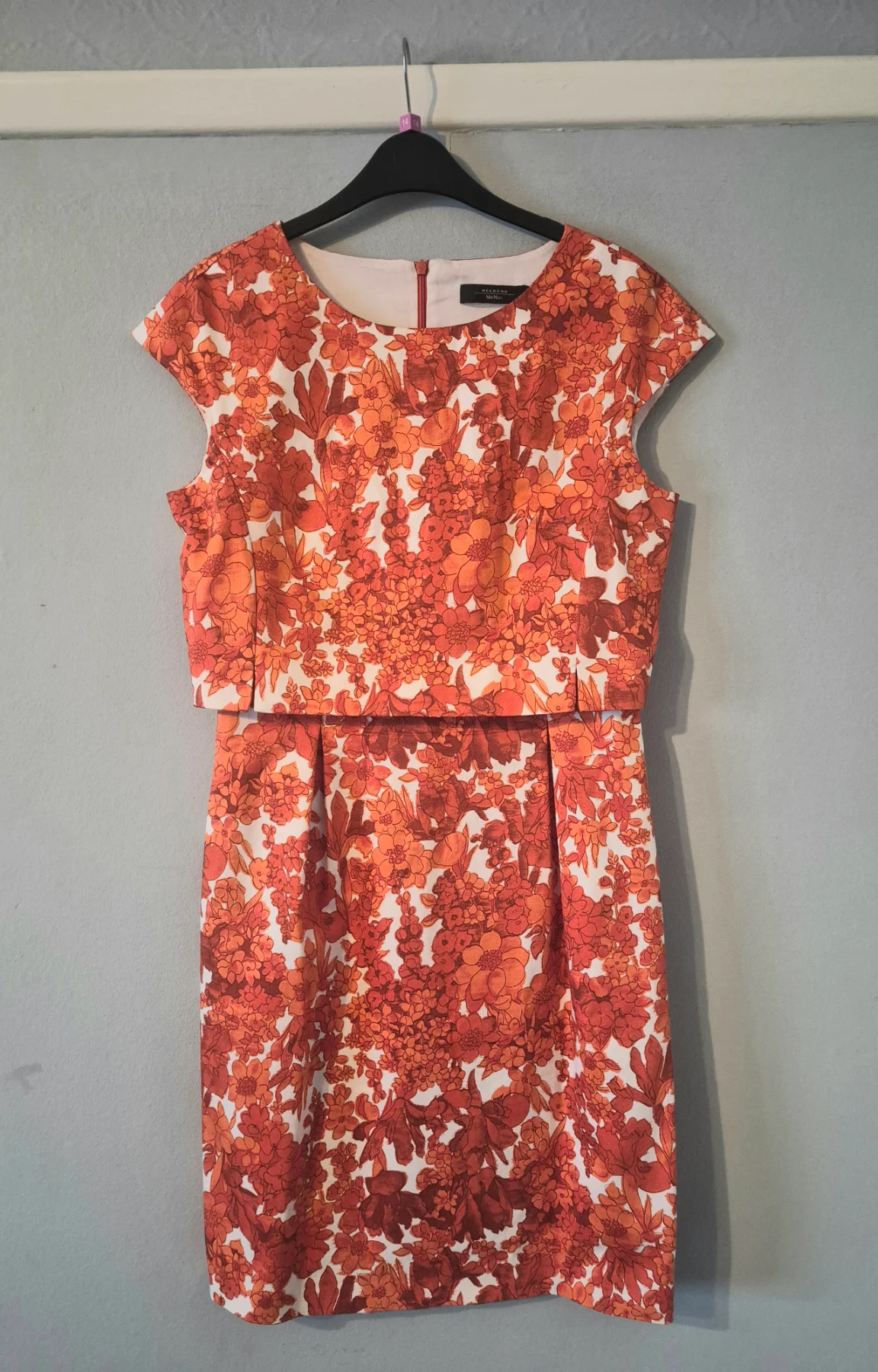 Weekend Max Mara Orange Floral seetah dress UK 14/16