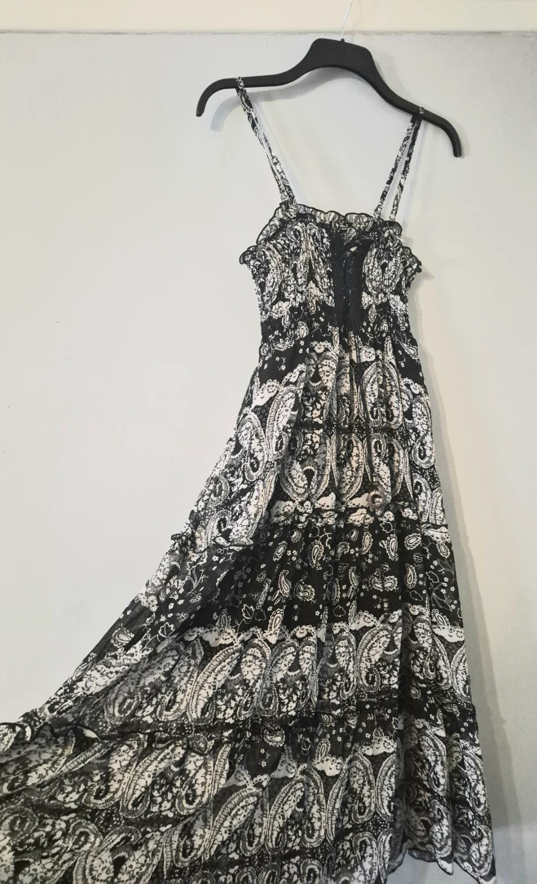 Vintage Dig Deep Paisley Tiered Maxi Dress – Y2K Japanese Gyaru Grunge UK 10/12