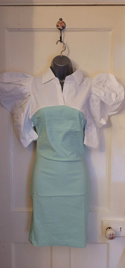 Mint/green and white dress