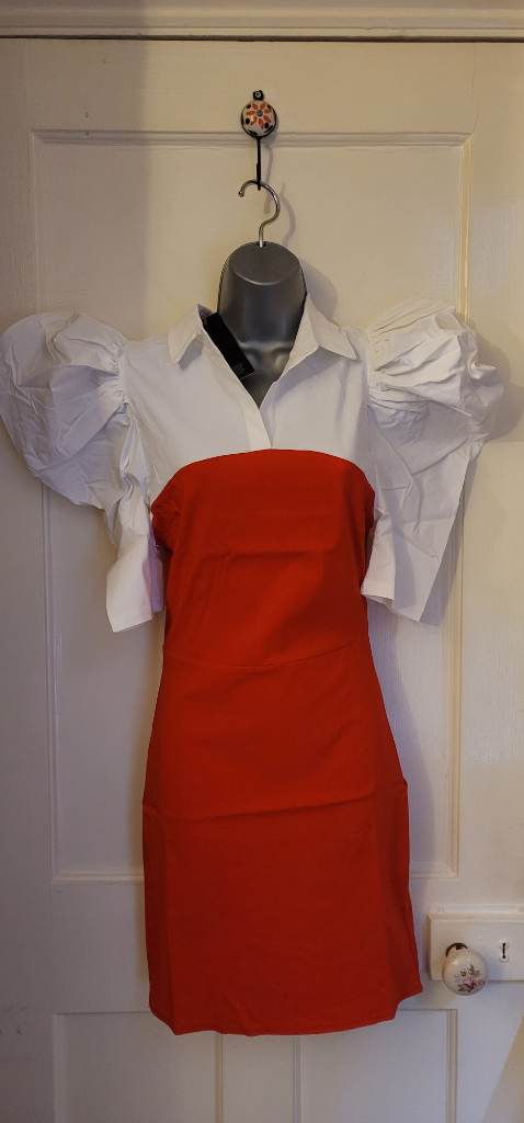 Red and white elegant dress
