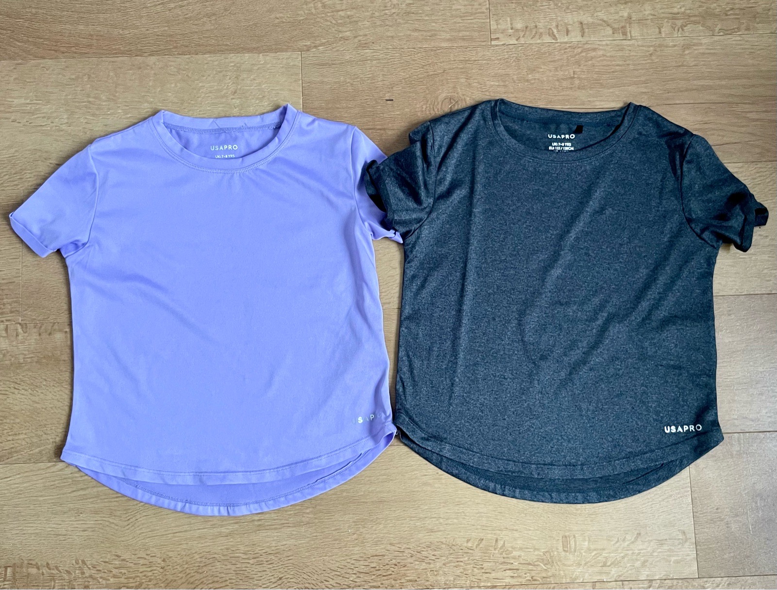 2x USA Pro Girls Tshirt Gym tops age 7-8 years