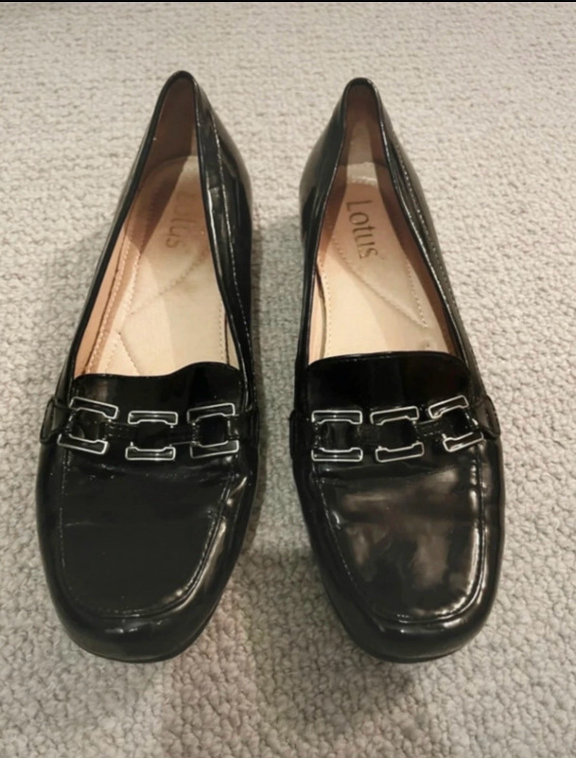 Lotus ladies black patent shoes size 5