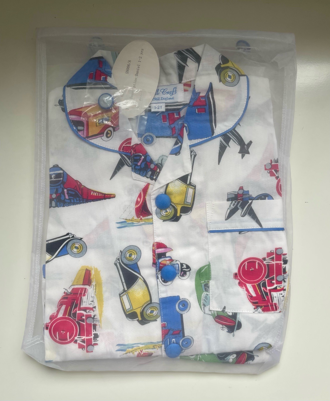 Powell Craft Boys 100% Cotton Transport Pyjamas age 1-2
