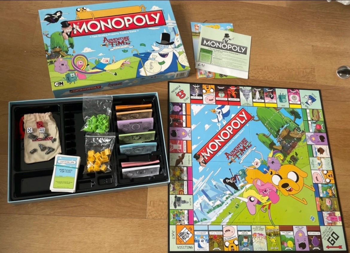 Monopoly: Adventure Time Collectors Edition Board Game Complete