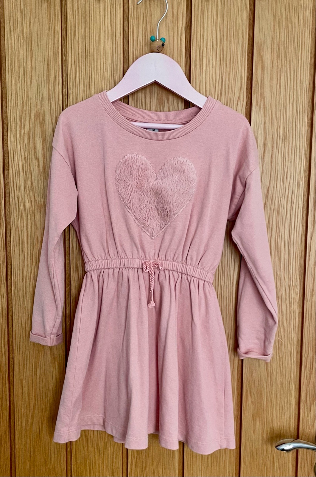 Tu Girls Pink Fleece Heart Dress age 6