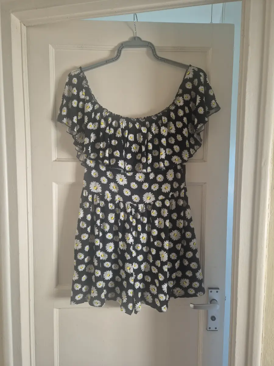 ASOS Daisy Print Off-the-Shoulder Playsuit|UK 14