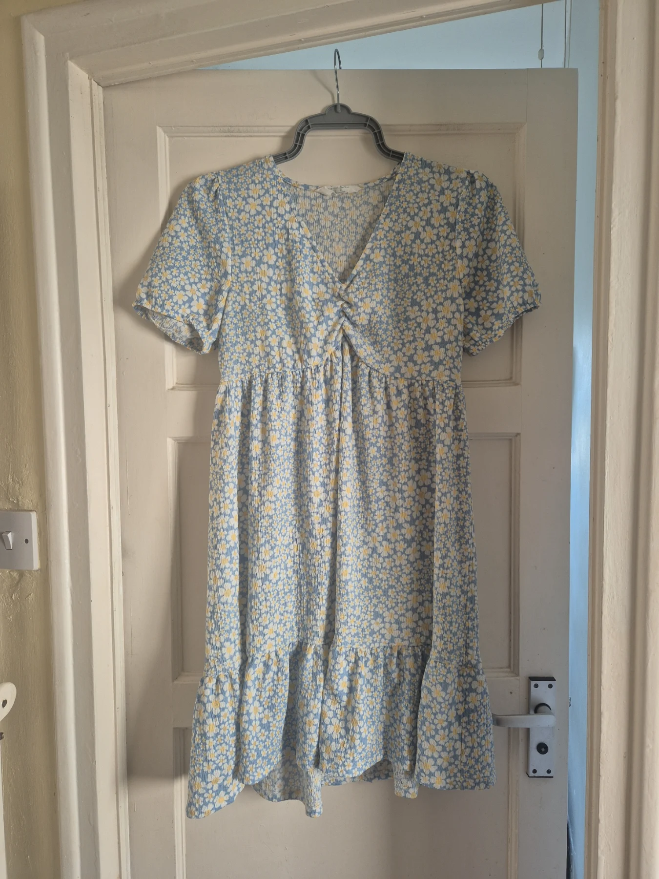 Primark Cares Blue & Yellow Floral Mini Dress Size 12 / M