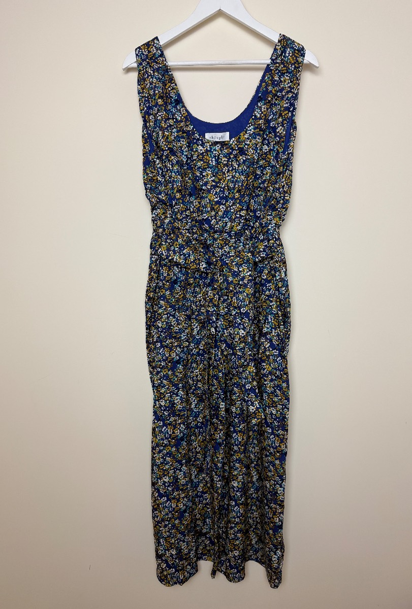 Thought Blue Floral Wide Leg Jumpsuit TENCEL Organic Cotton UK 14