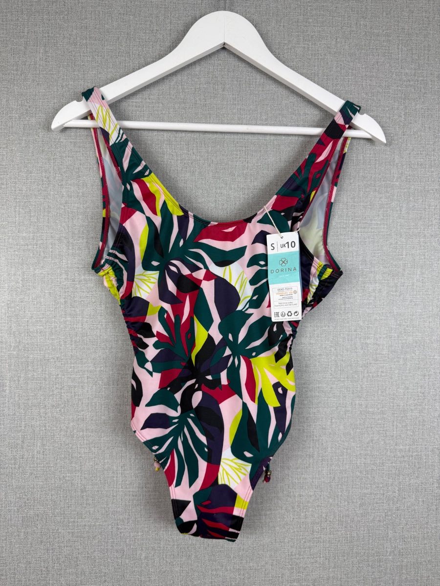 Dorina Jackie BNWT Tropical Print One Piece Swimsuit UK 10 Eco Fabric Ruched