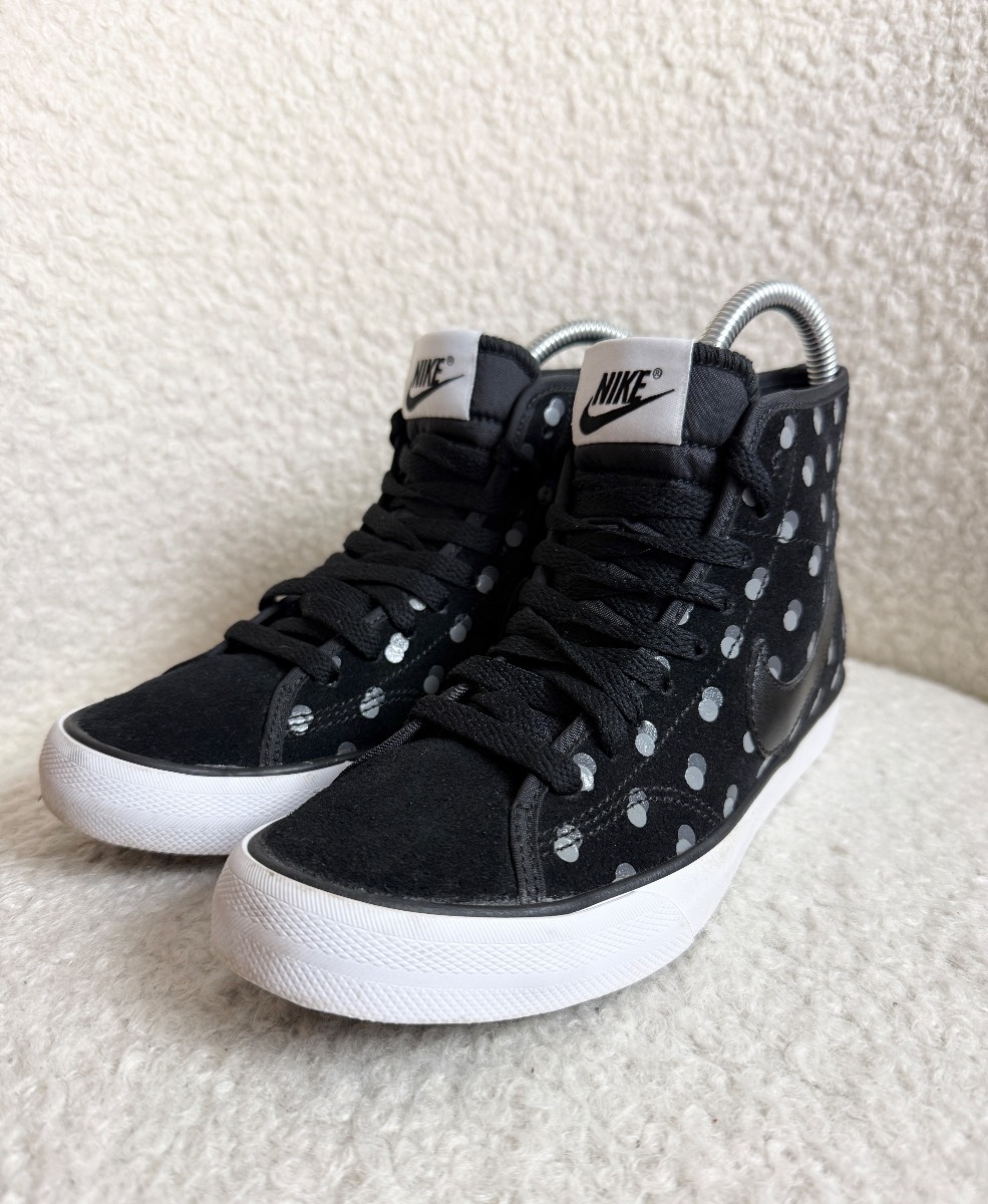 Nike Capri 3 Mid Polka Dot High Top Trainers Black White UK 3.5