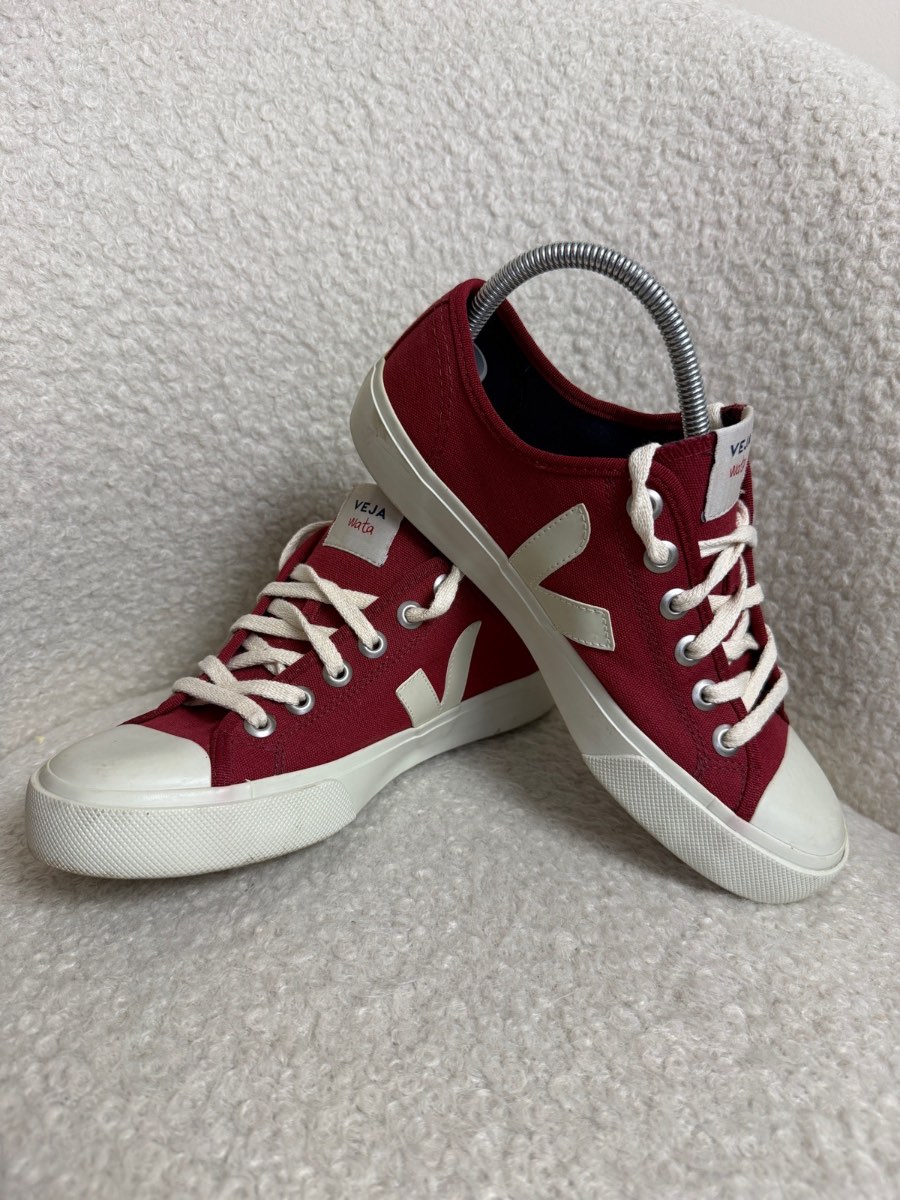 VEJA Wata Burgundy Canvas Trainers UK 7 EU 40 Women’s Lace Up Sneakers