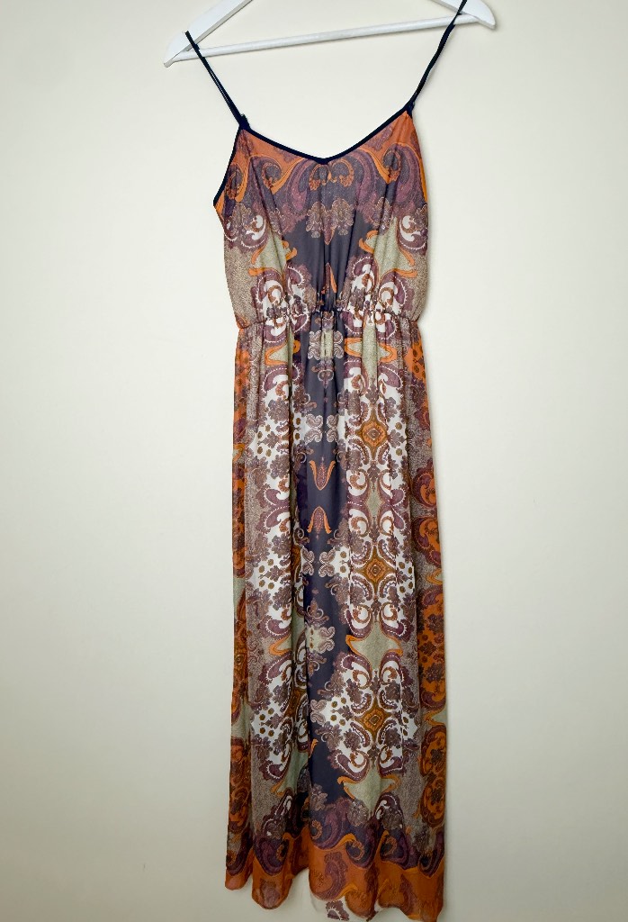 Miss Selfridge Paisley Maxi Dress UK8 Boho Festival Strappy Summer Dress