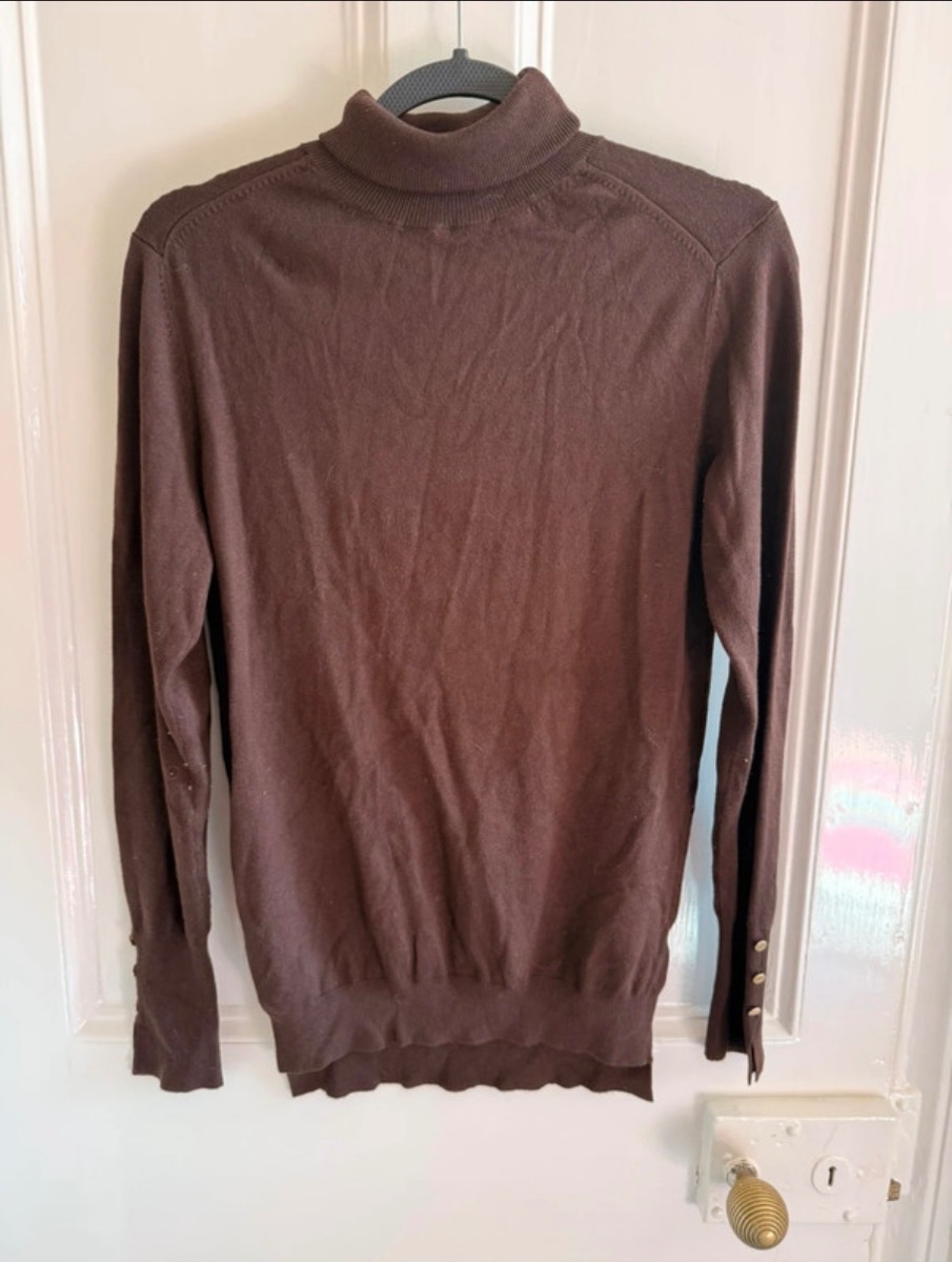 Brown Zara turtleneck jumper