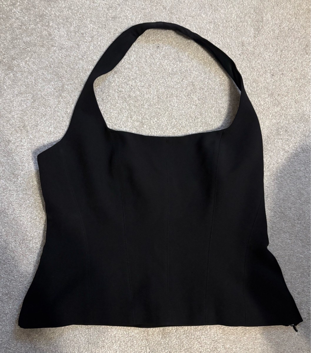 Zara Black Halter Neck Corset Top – Size Large