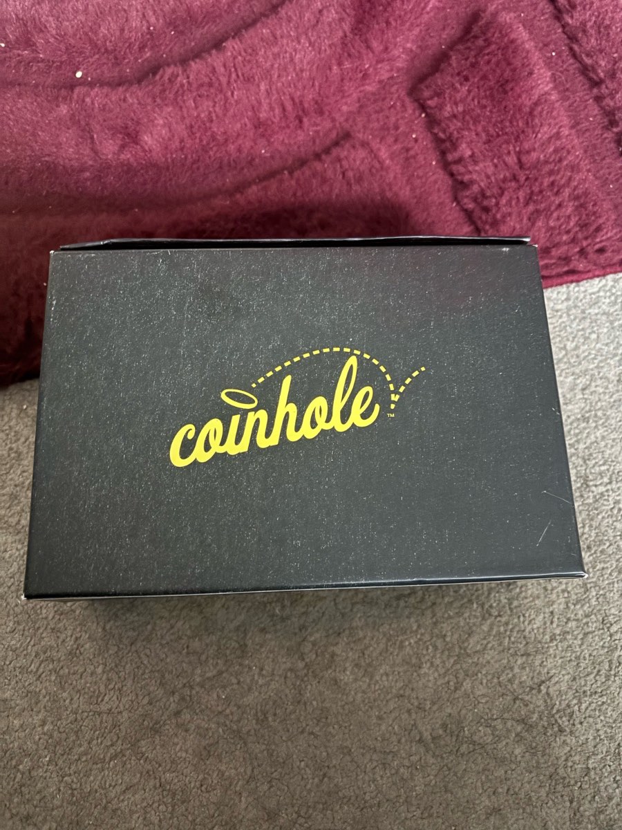 Coinhole Mini Tabletop Cornhole Game – Portable Wooden Travel Set