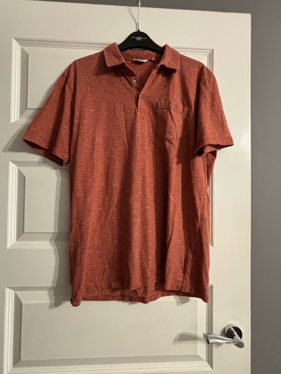 Next Men’s Rust Marl Short Sleeve Polo Shirt Size Medium