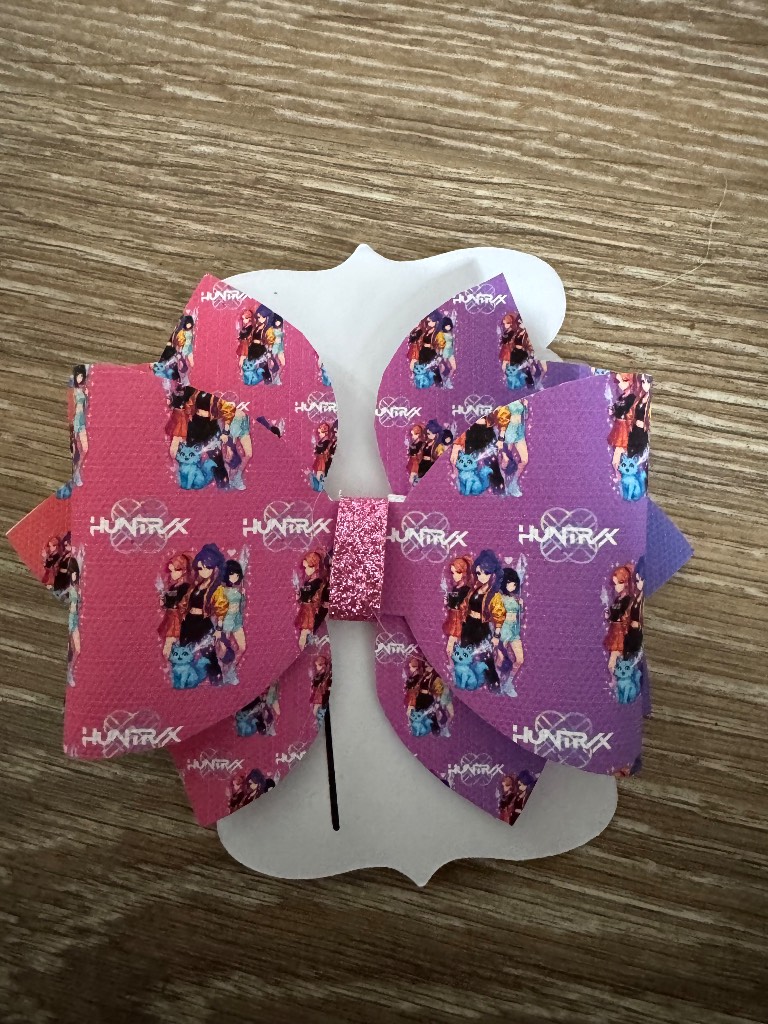 Pink and purple hair bow