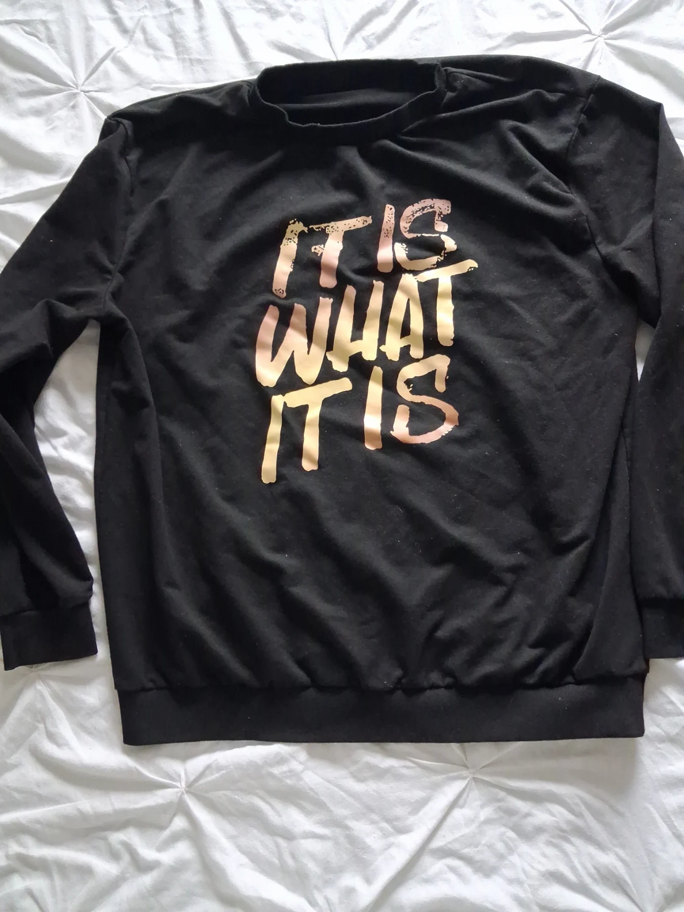 Ladies slogan jumper,  size xl/14