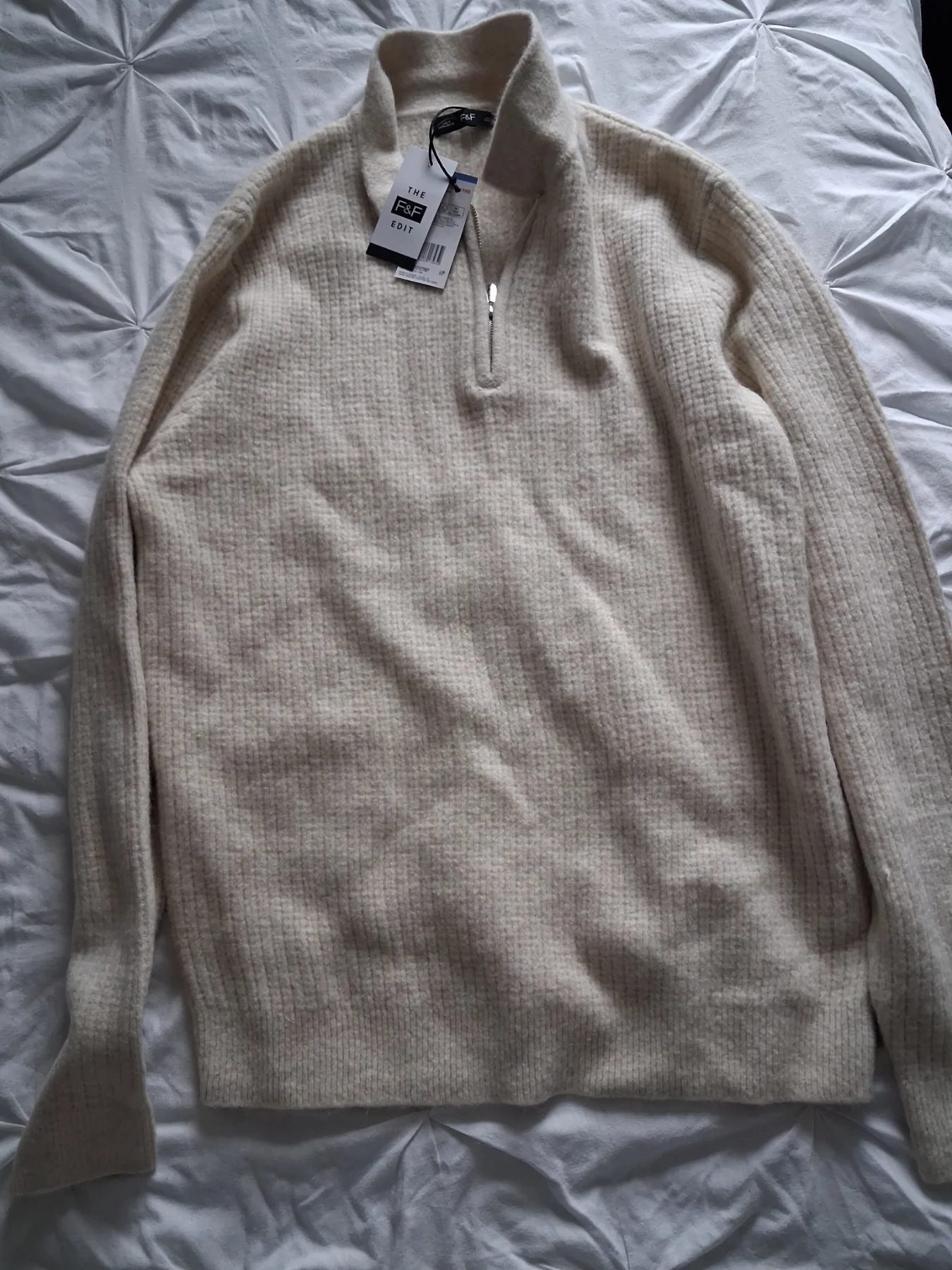 Mens quarter zip swollen jumper, size L