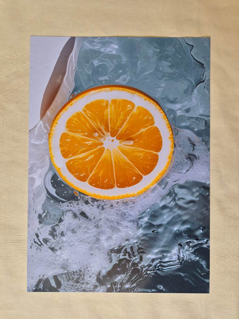 Orange Slice Splash Wall Art Poster – Premium Quality