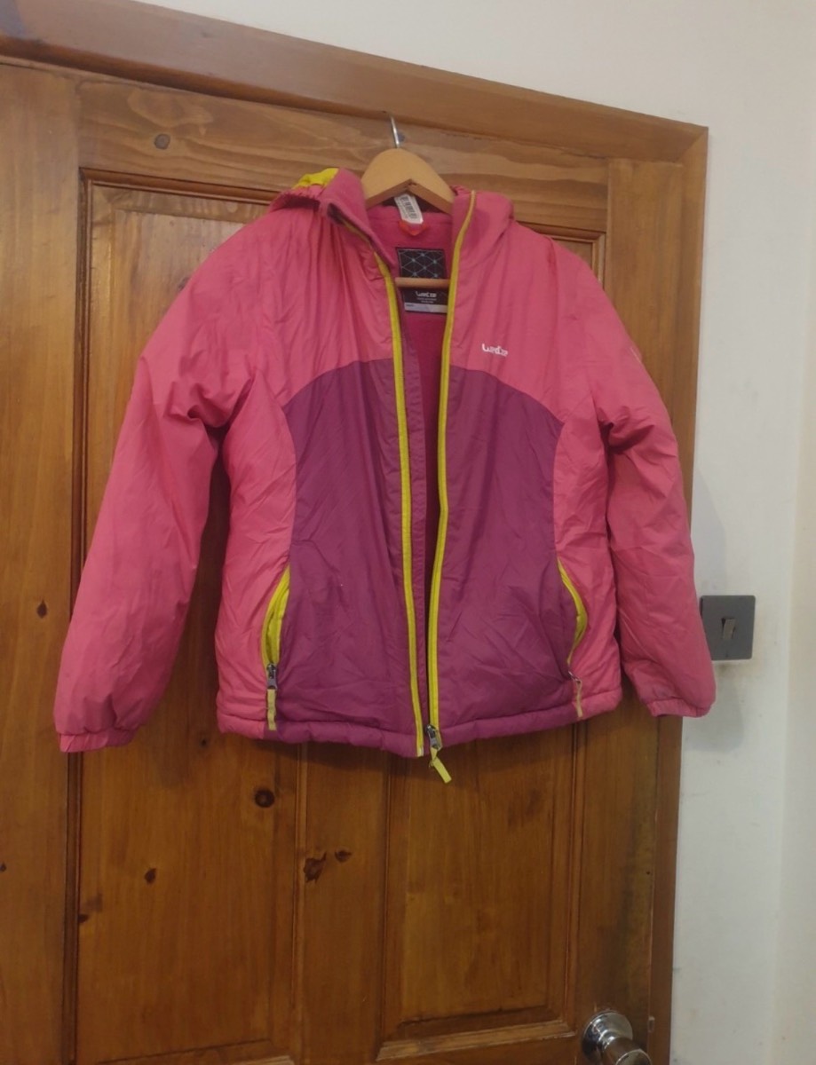 Decathlon Girls Winter Waterproof Fleece Lined Jacket Pink Age 10 years