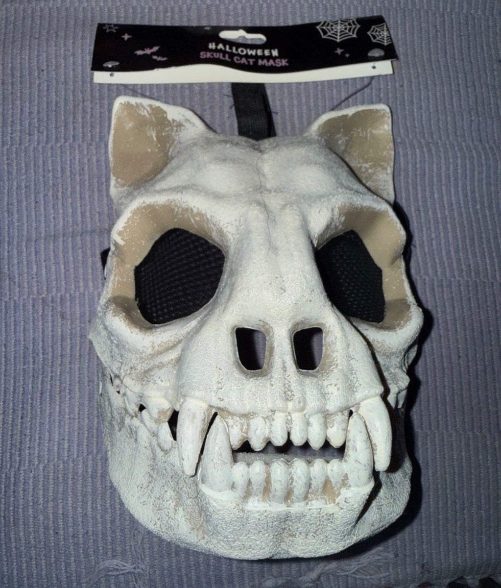 3 Halloween Skull Cat Mask One Size New With Tags For Adults/Kids Brand New