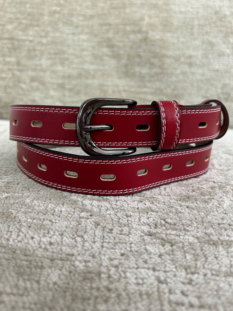 Leather Red Burgundy belt