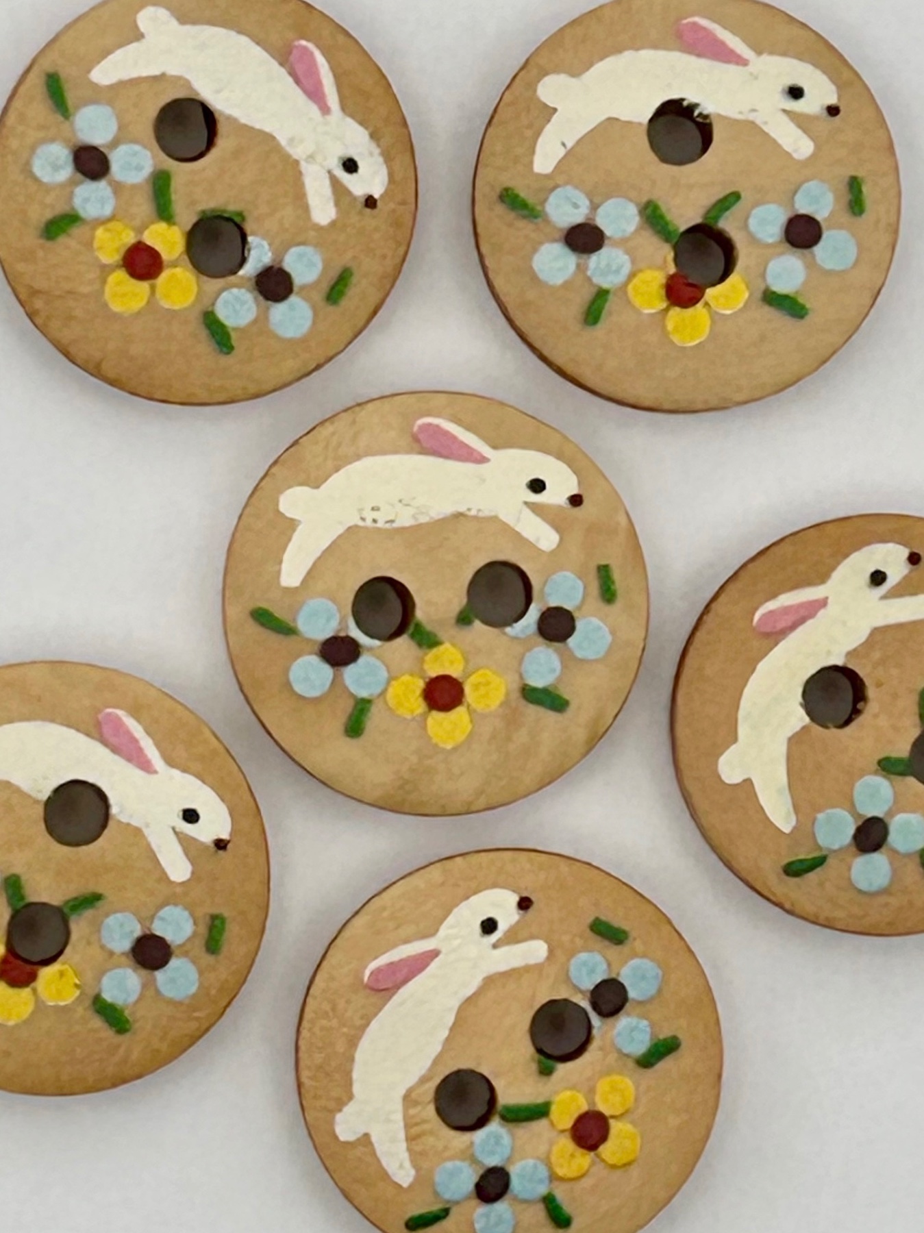 Wooden Bunny Buttons, 15mm buttons, Cardigan Buttons, Blouse Buttons, Rabbit Buttons, Small Buttons