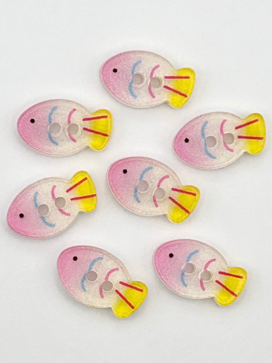 Fish Buttons 15mm by 9mm Blouse Buttons set, Shirt Buttons, Cardigan Buttons, Small Buttons, Animal