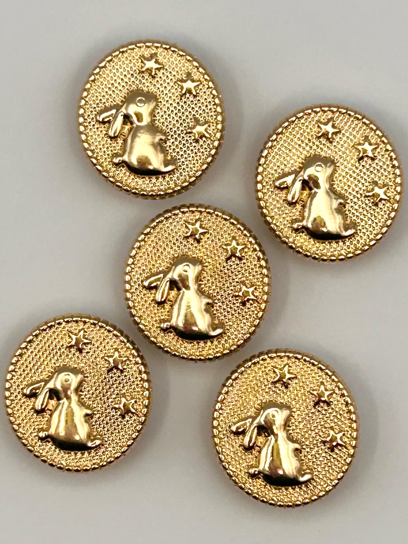 Metal Shank Buttons, 19.5mm x 18mm buttons, Cardigan Buttons, Rabbit Buttons, Bunny Buttons, Medium