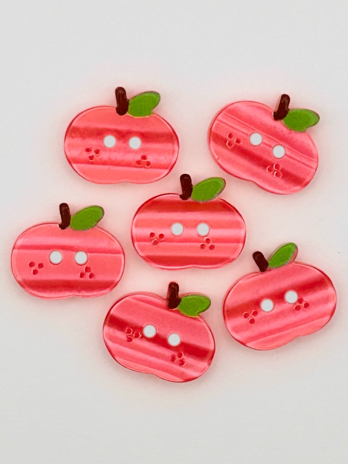 Apple Buttons, 13mm x 11mm Buttons, Blouse Buttons, Cardigan Buttons, Small Buttons, Fruit Buttons