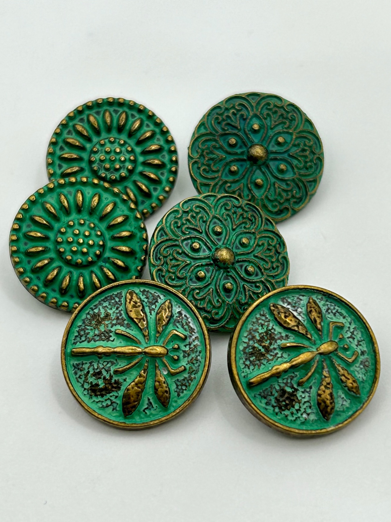 Metal Retro Shank Buttons, 17mm Cardigan Buttons, Blazer Buttons, Dragonfly, Flower, Small Buttons