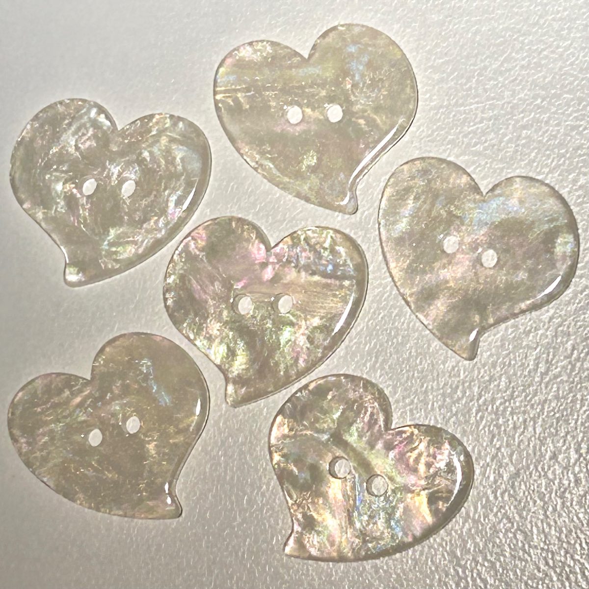 Pearlescent Heart Buttons, 22mm Cardigan Buttons, Coat Buttons, Large Buttons, 2 hole buttons set