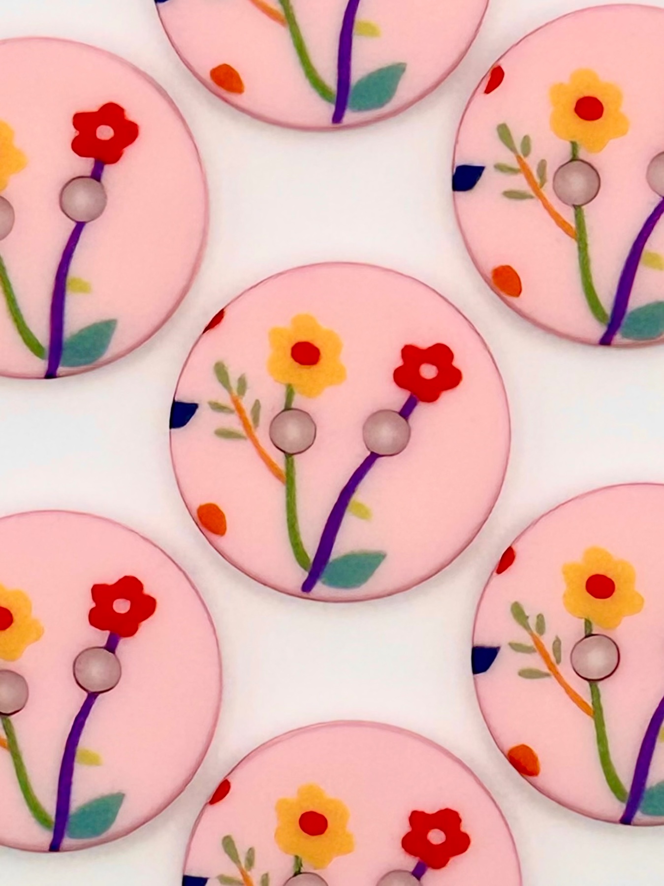 Retro Flower Buttons, 17.5mm Buttons, Cardigan Buttons, Blouse Buttons, Coat Buttons, Medium Buttons