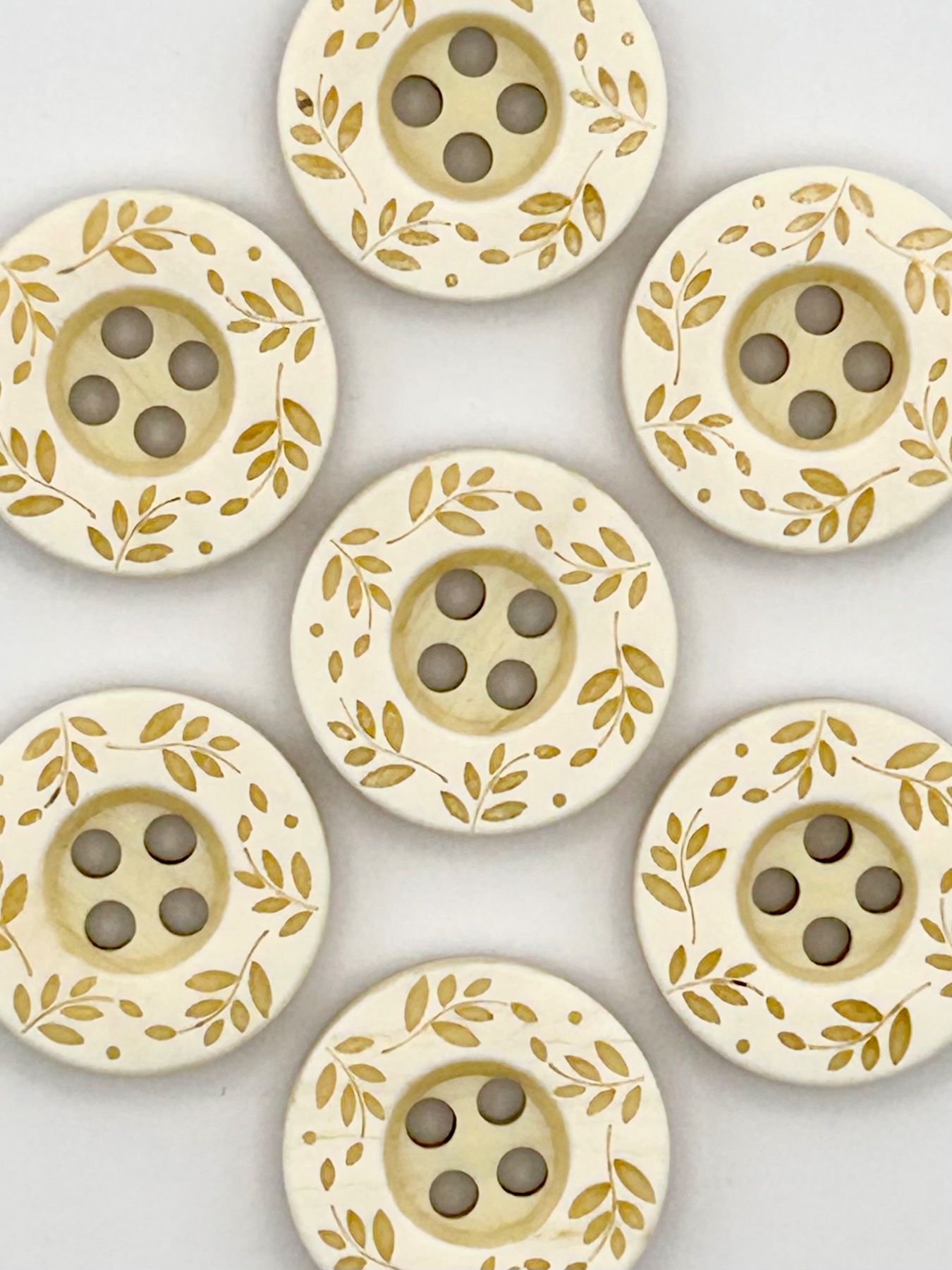 Leaf Boho Buttons, 17.5mm Buttons, Cardigan Buttons, Coat Buttons, 70s Style Buttons, Medium Buttons