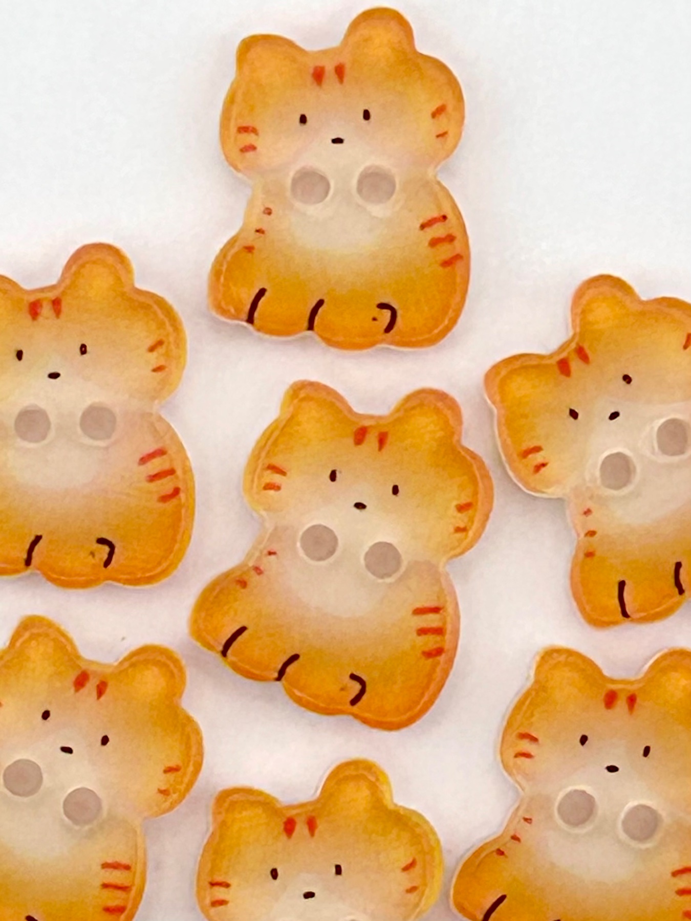 Tabby Cat Buttons, 15mm x 11mm buttons, Cardigan Buttons set, Blouse Buttons, Shirt Buttons, Small